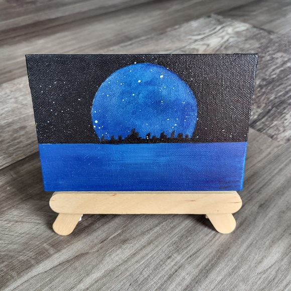 "Blue Moon Illumination" Paintings by Artistic Ashara - Set of 2, Perfect Gifts - Picture 3 of 10